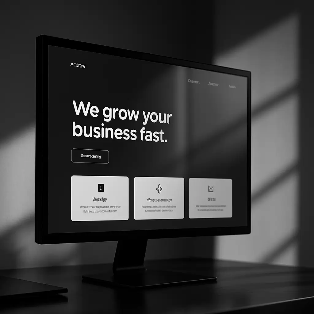 [background image] image of a digital display screen with marketing visuals (for a ai marketing tech company).