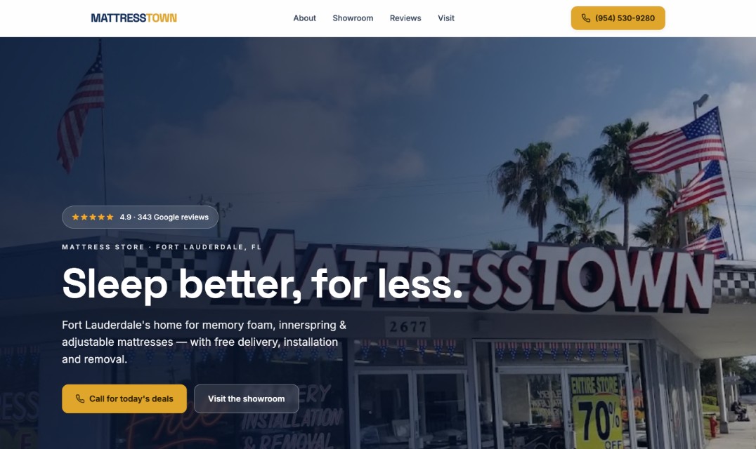 Example of a business website generated by Digifeel