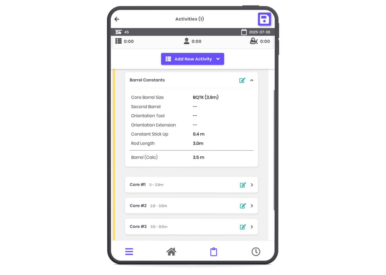 KruxLog features Advanced Core Recovery on tablet