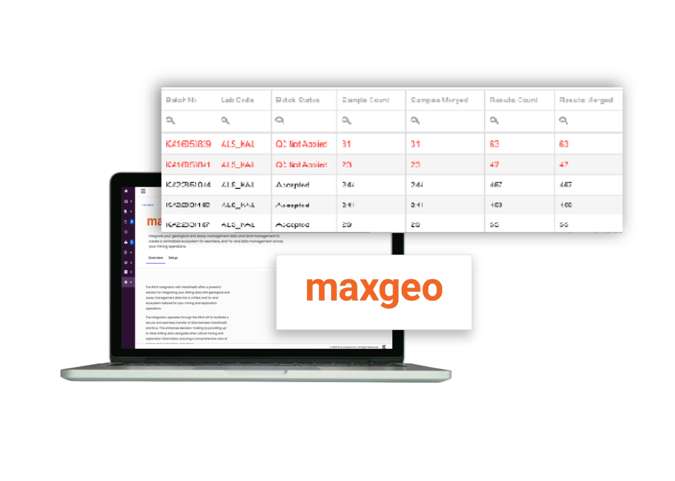 KruxLog features Advanced Core Recovery on tablet