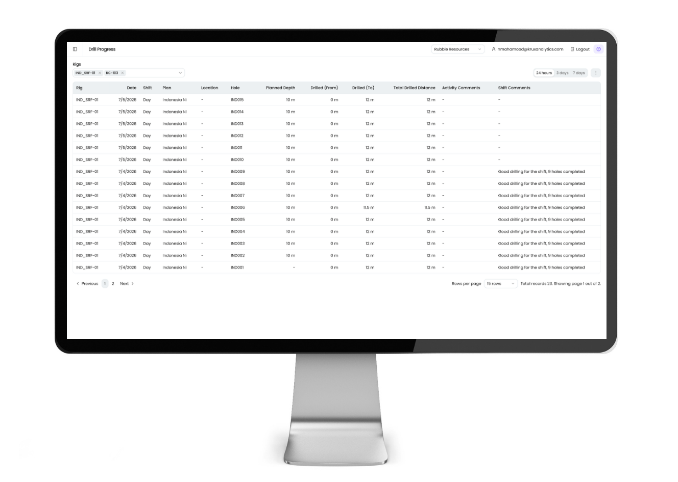 KruxLog features Advanced Core Recovery on tablet