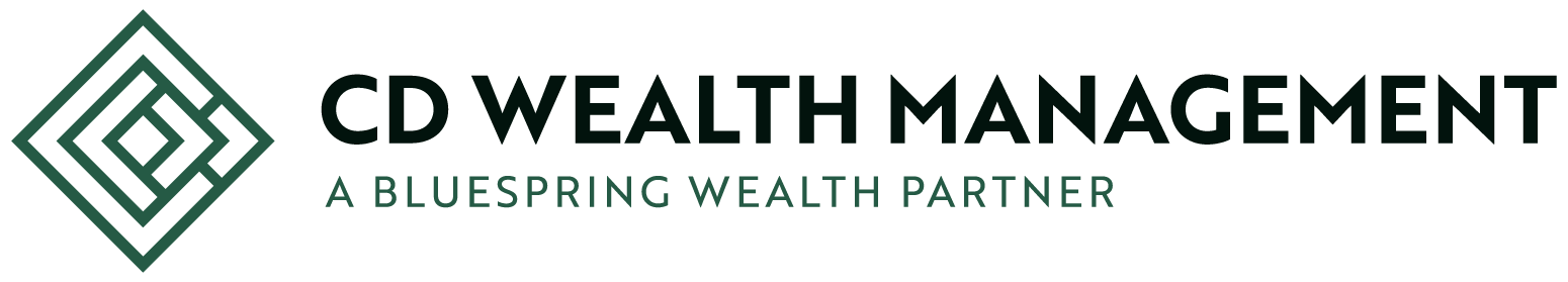 CD Wealth Management logo, featuring a diamond-shaped green icon with locking layers inside.