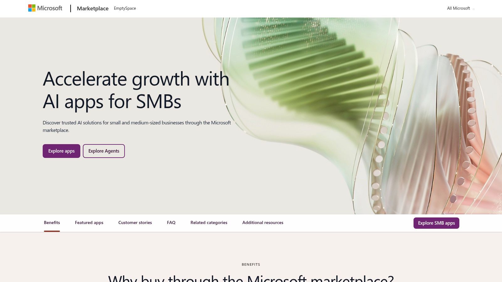 Microsoft Marketplace (SMB AI apps)