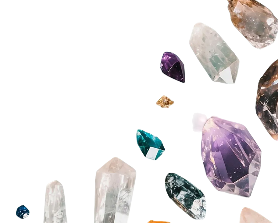 Crystals on a light blue surface