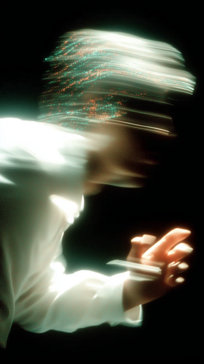 Abstract portrait with dynamic motion effects