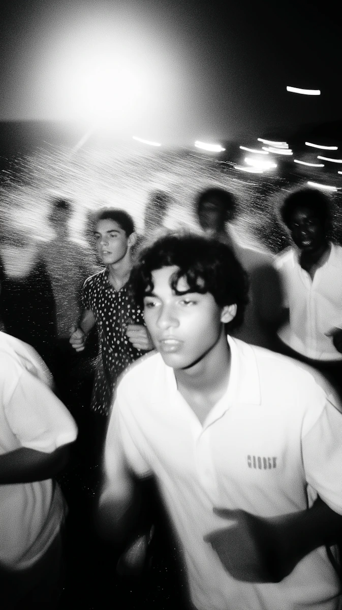 Group of people performing dynamic motion