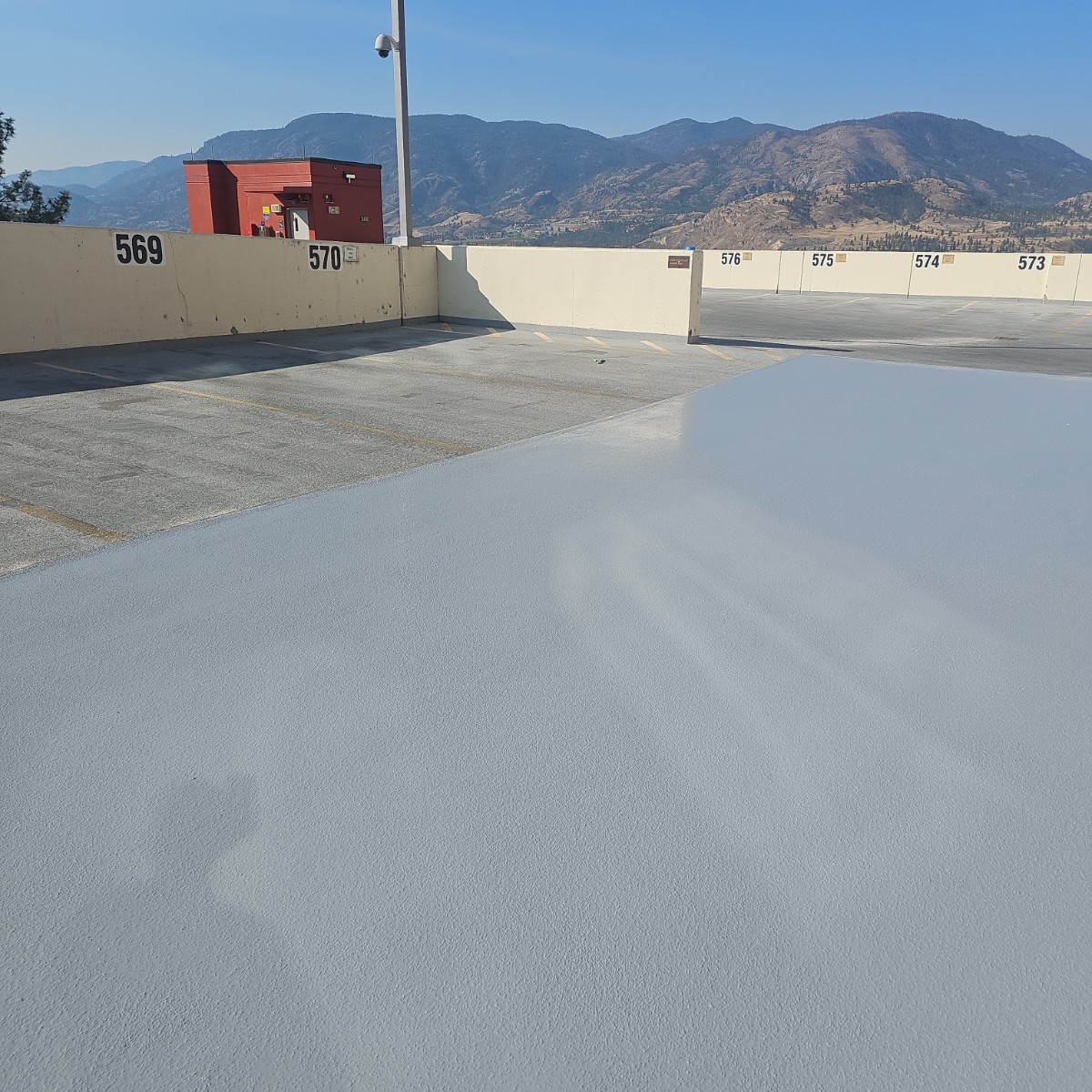 Traffic coating on a parkade deck