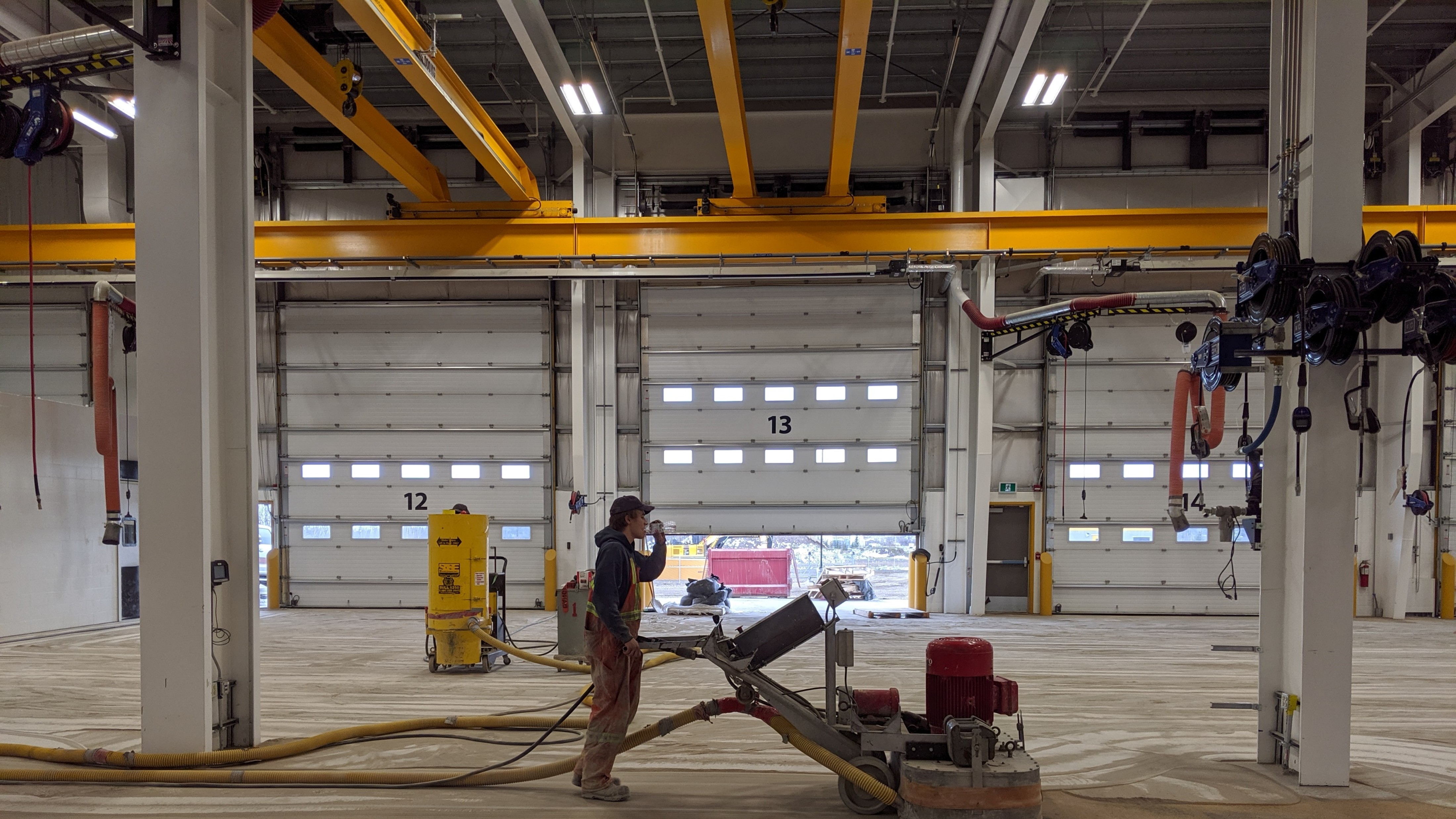 Re-polishing a high-traffic shop bay