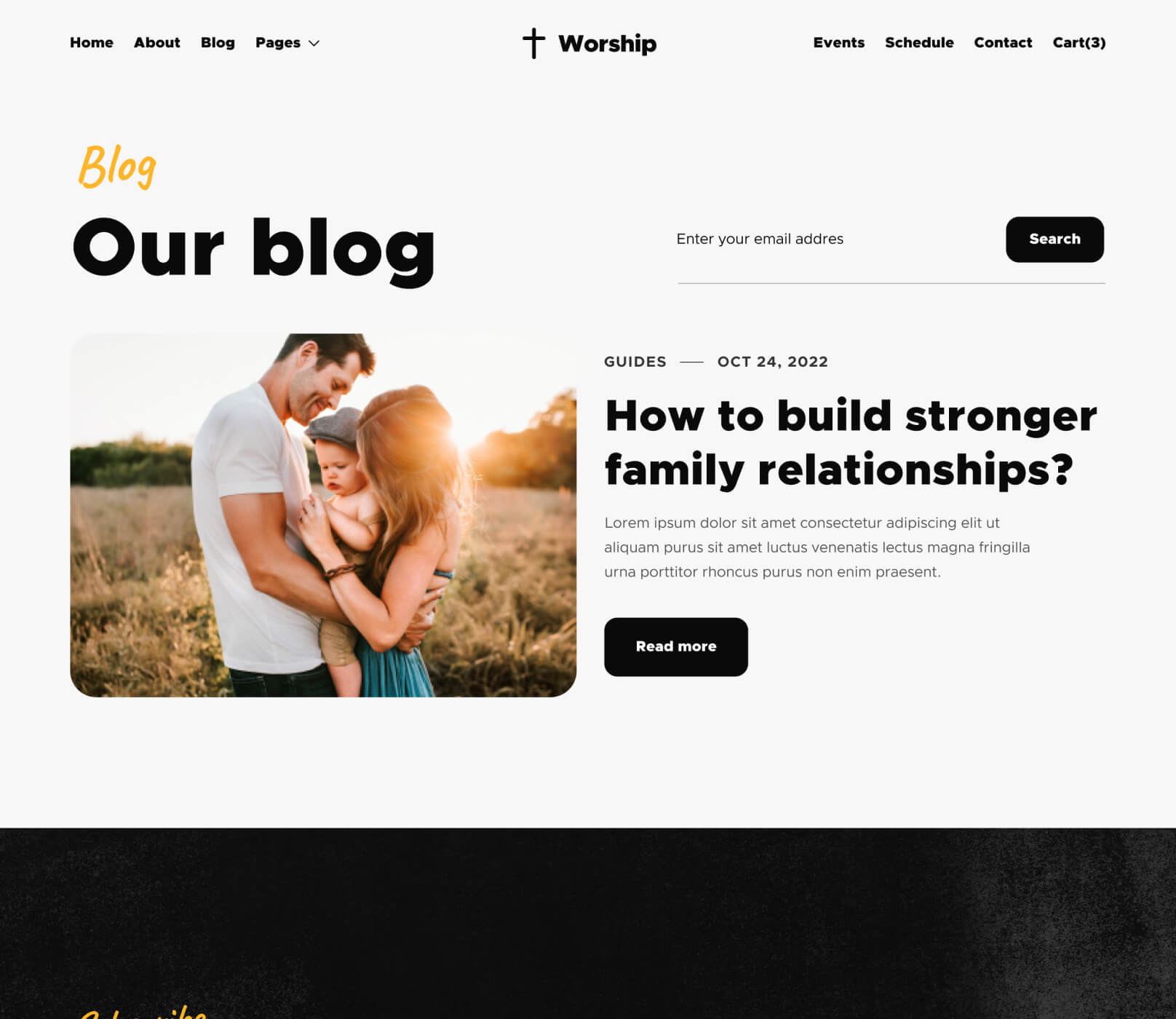 Worship X - Blog V2 Page - Church Webflow Template