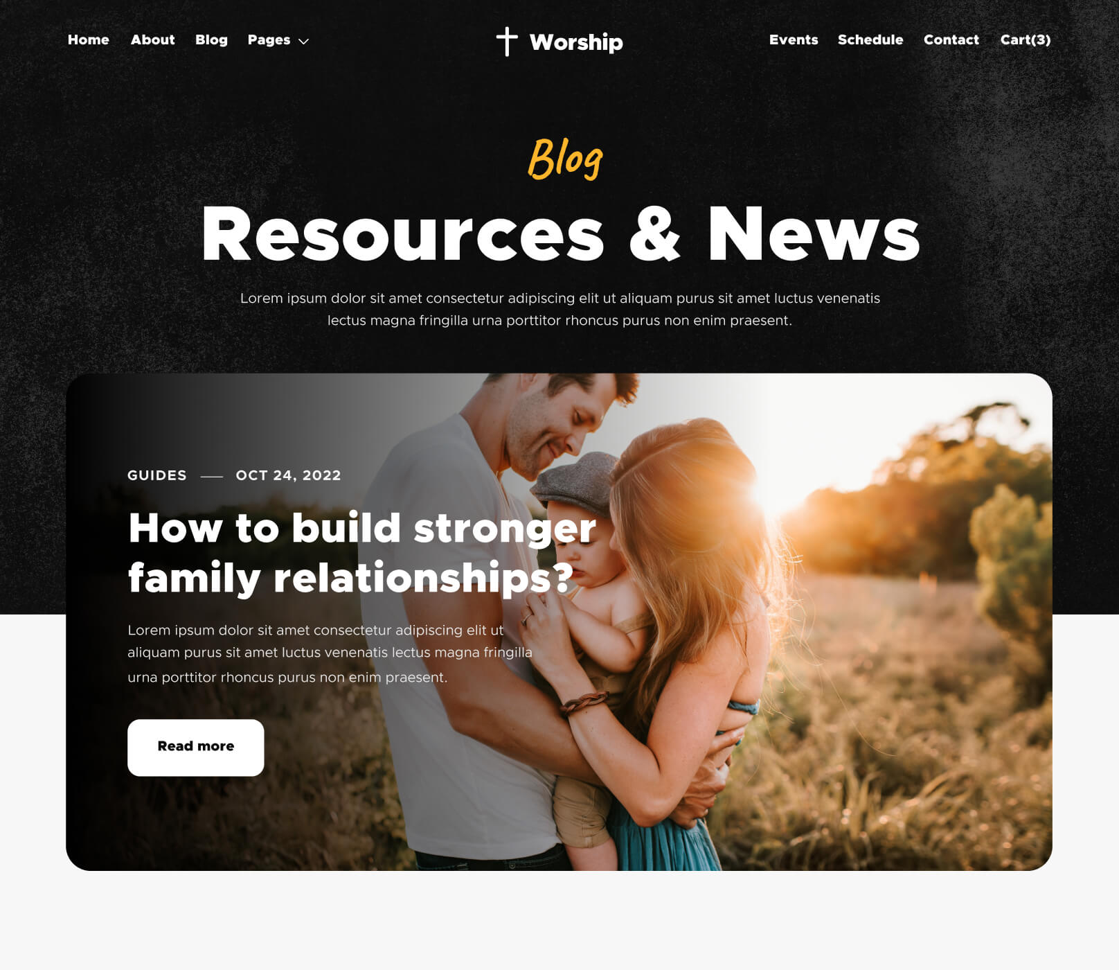 Worship X - Blog V3 Page - Church Webflow Template