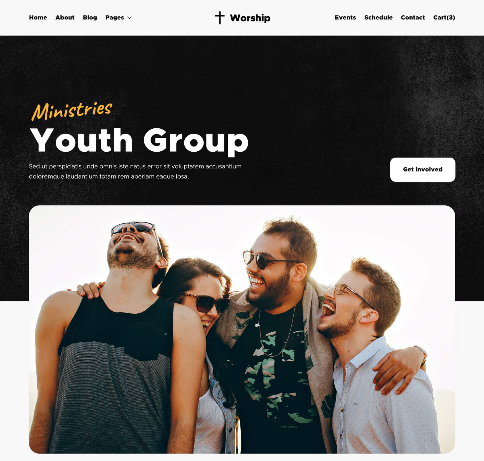 Worship X - Ministry Single Page - Church Webflow Template