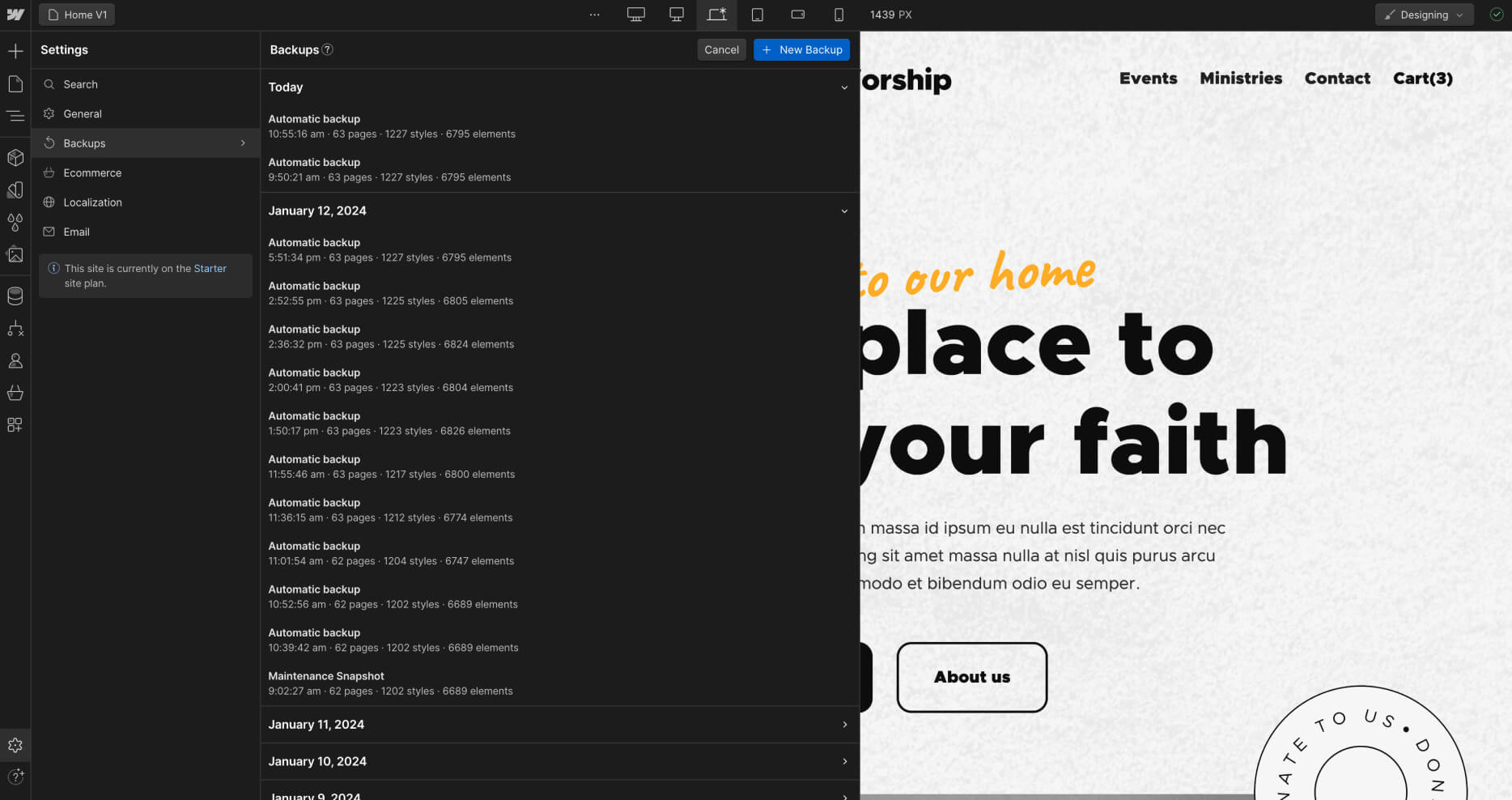 Backups - Worship X Webflow Template