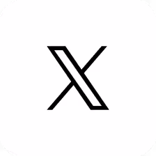 Black stylized letter X icon on a white rounded square background.