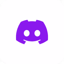 Discord logo featuring a stylized purple game controller with two white circular eyes on a white rounded square background.