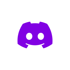 Discord logo featuring a stylized purple game controller with two white circular eyes on a white rounded square background.