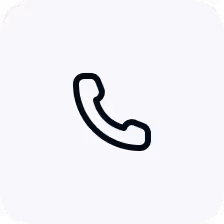 Black telephone handset icon on a rounded square light gray background.