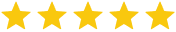 Five gold stars in a horizontal row representing a five-star rating.