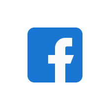 Facebook app icon with white lowercase f on blue square background.