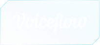 Voiceflow company logo in white script on a blue textured background.