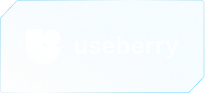 Useberry company logo with white text and abstract icon on blue textured background.