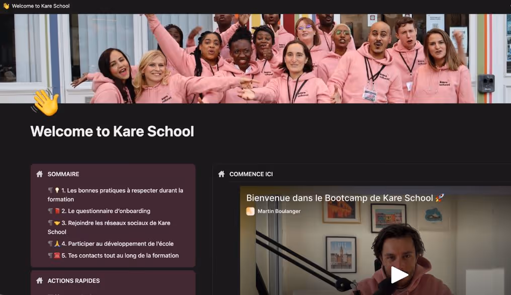 présentation du welcome pack