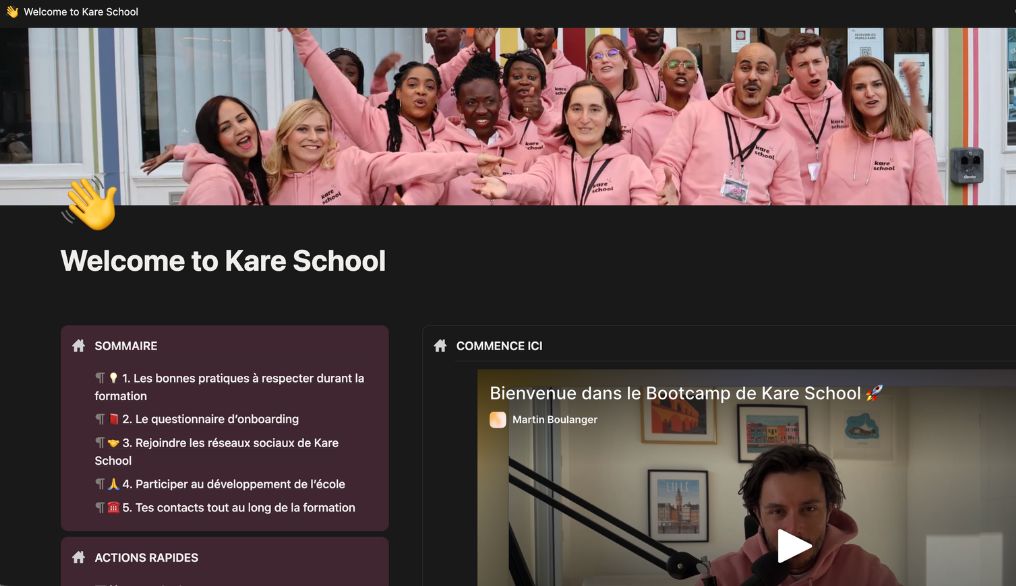 présentation du welcome pack