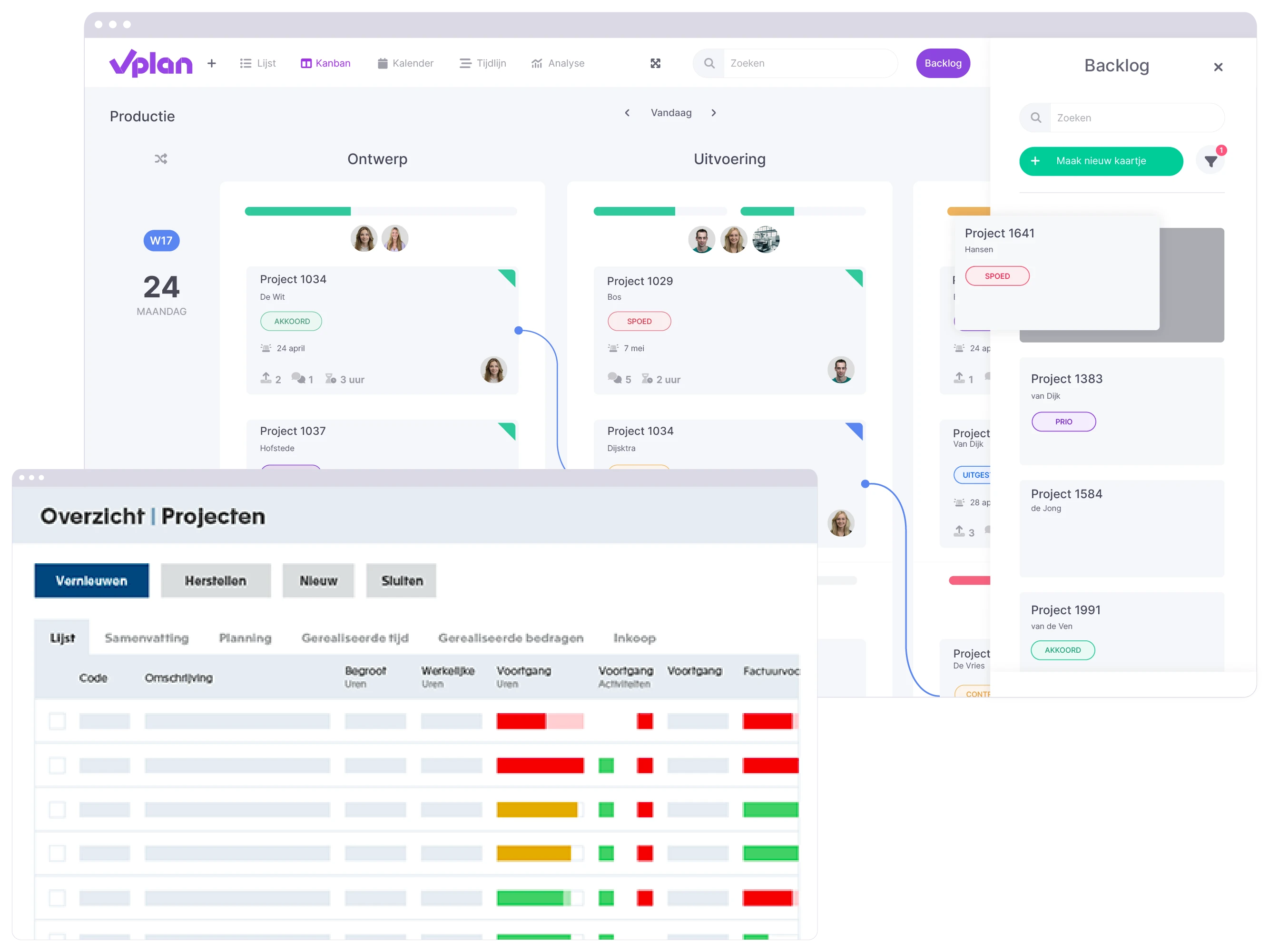 Projectbewaking in Exact Online