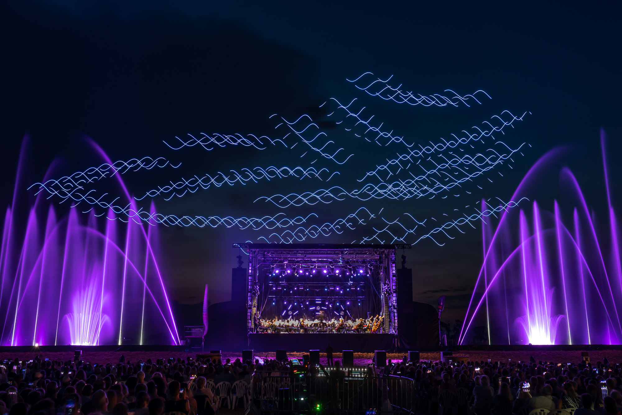 Un Spectacle de drone au dessus d'un concert en live avec l'orchestre phiharmonique de Strasbourg