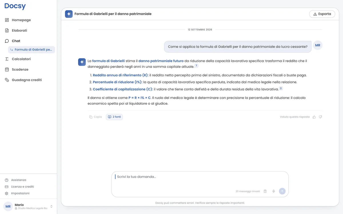 Docsy: chat con fonti citate
