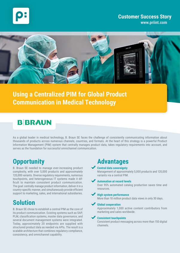 B. Braun Customer Success Story: a central PIM as the basis for global omnichannel product communication