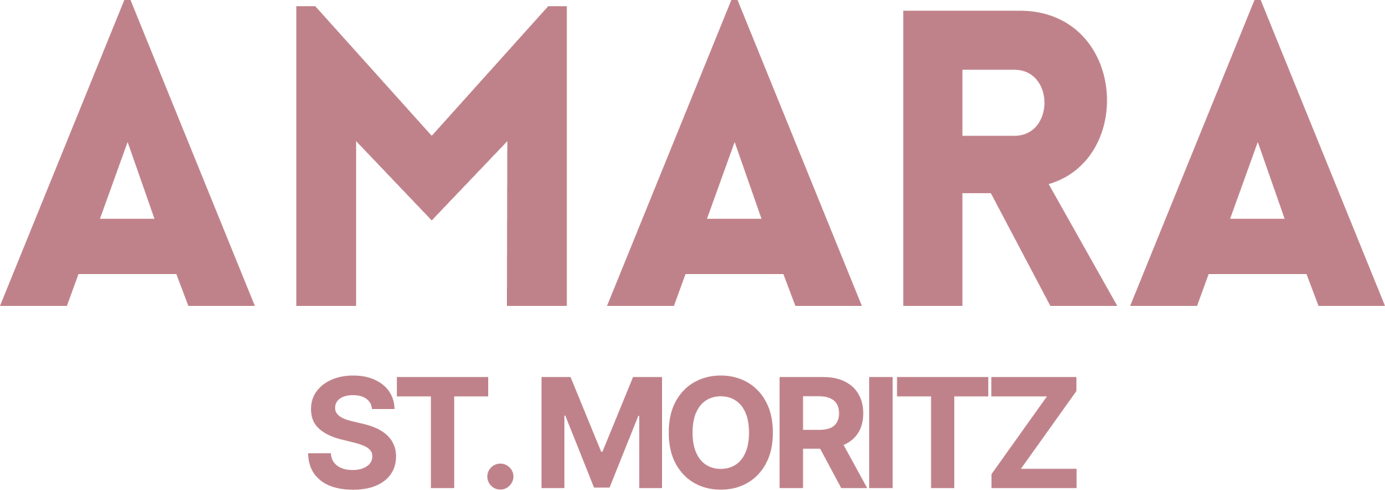 Logo of AMARA in St. Moritz, coloured in old rose.