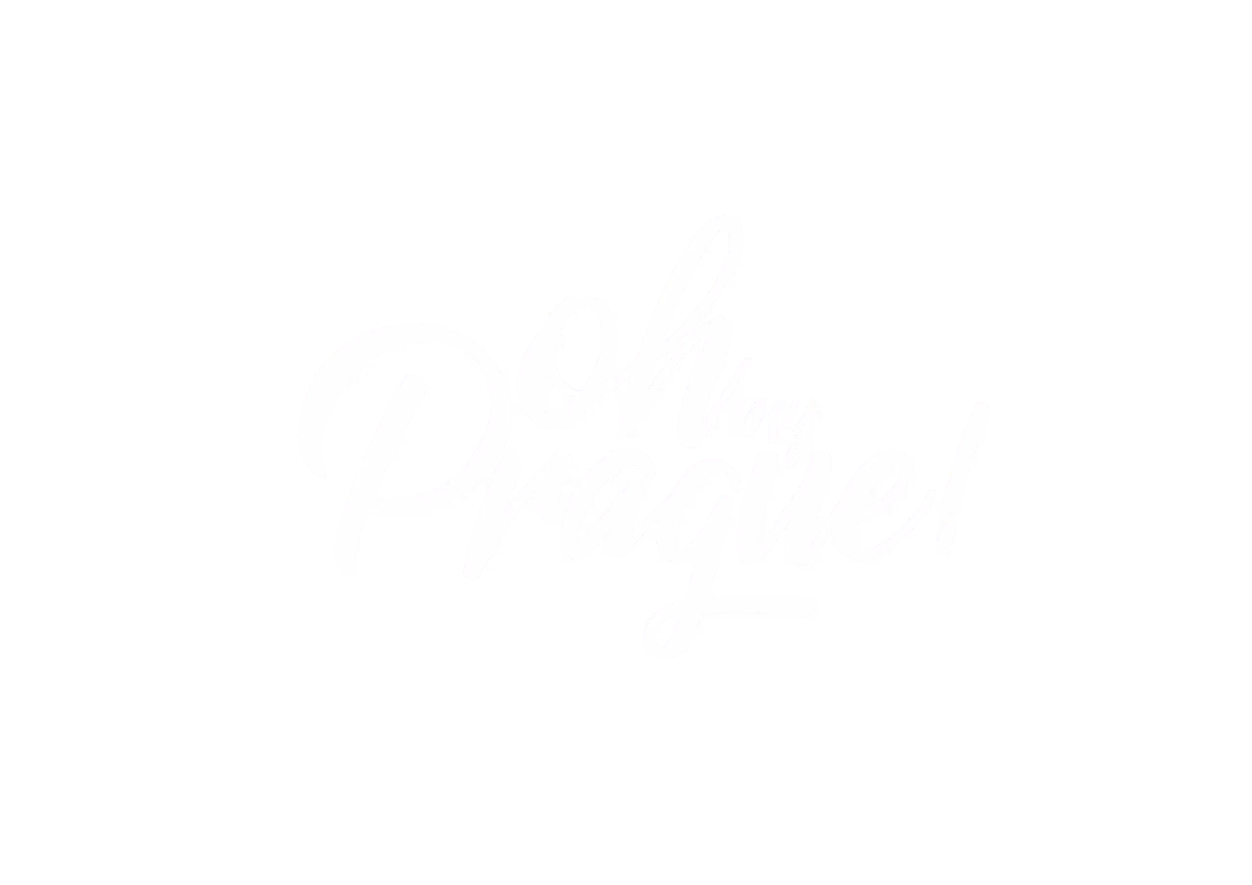 White cursive text saying 'oh my Prague!' on a black background.