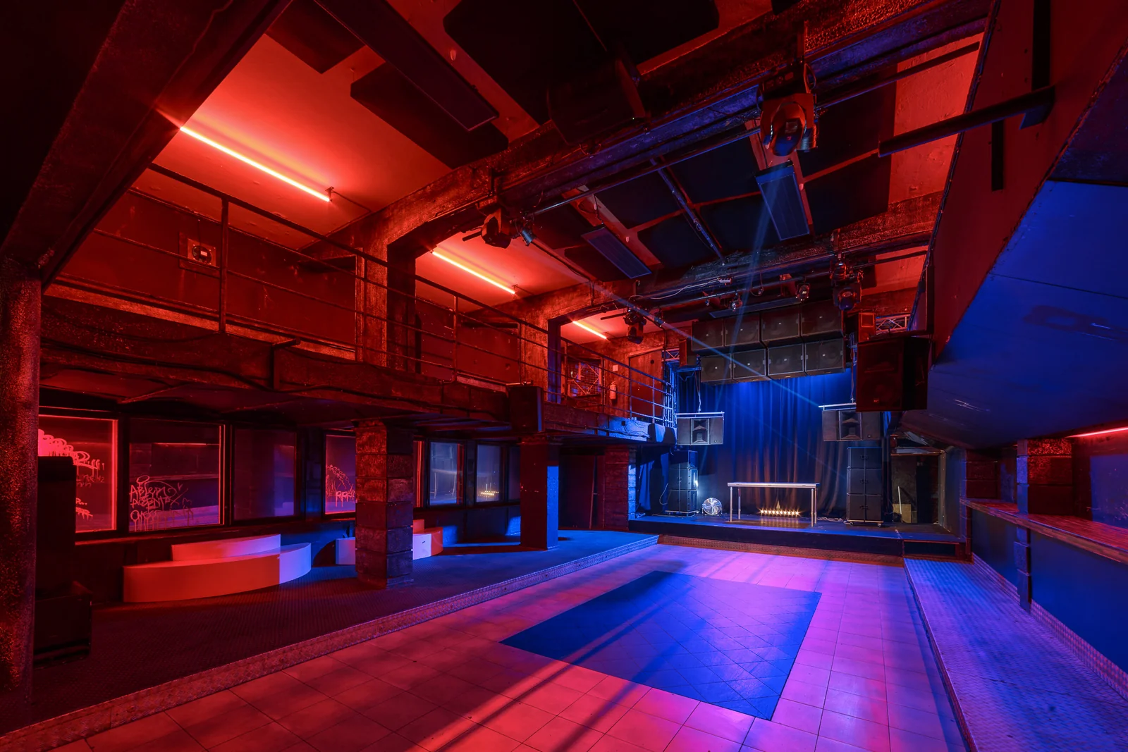 Main electronic music room inside Fuchs2 Prague
