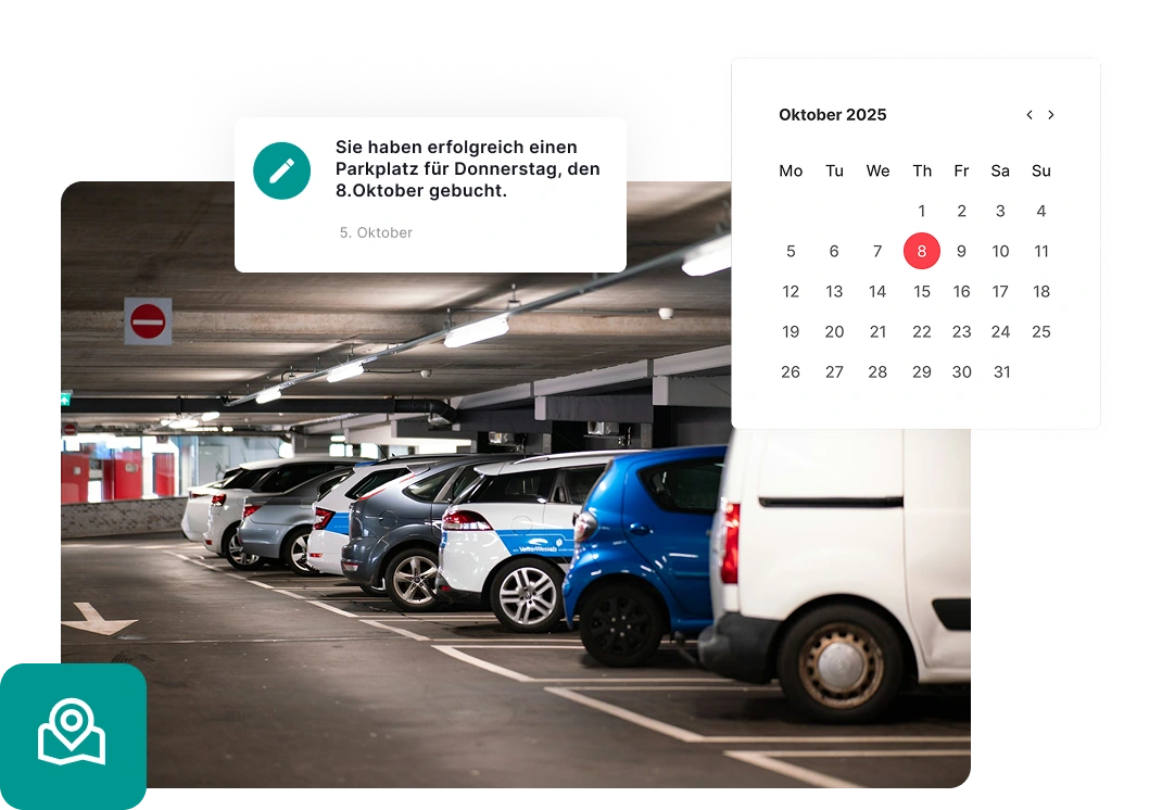 Ein Kalender- oder Planungsmodul, das einen Termin oder eine Verfügbarkeit im Zusammenhang mit einem Fahrzeug zur Buchung oder Fuhrparkmanagement darstellt.