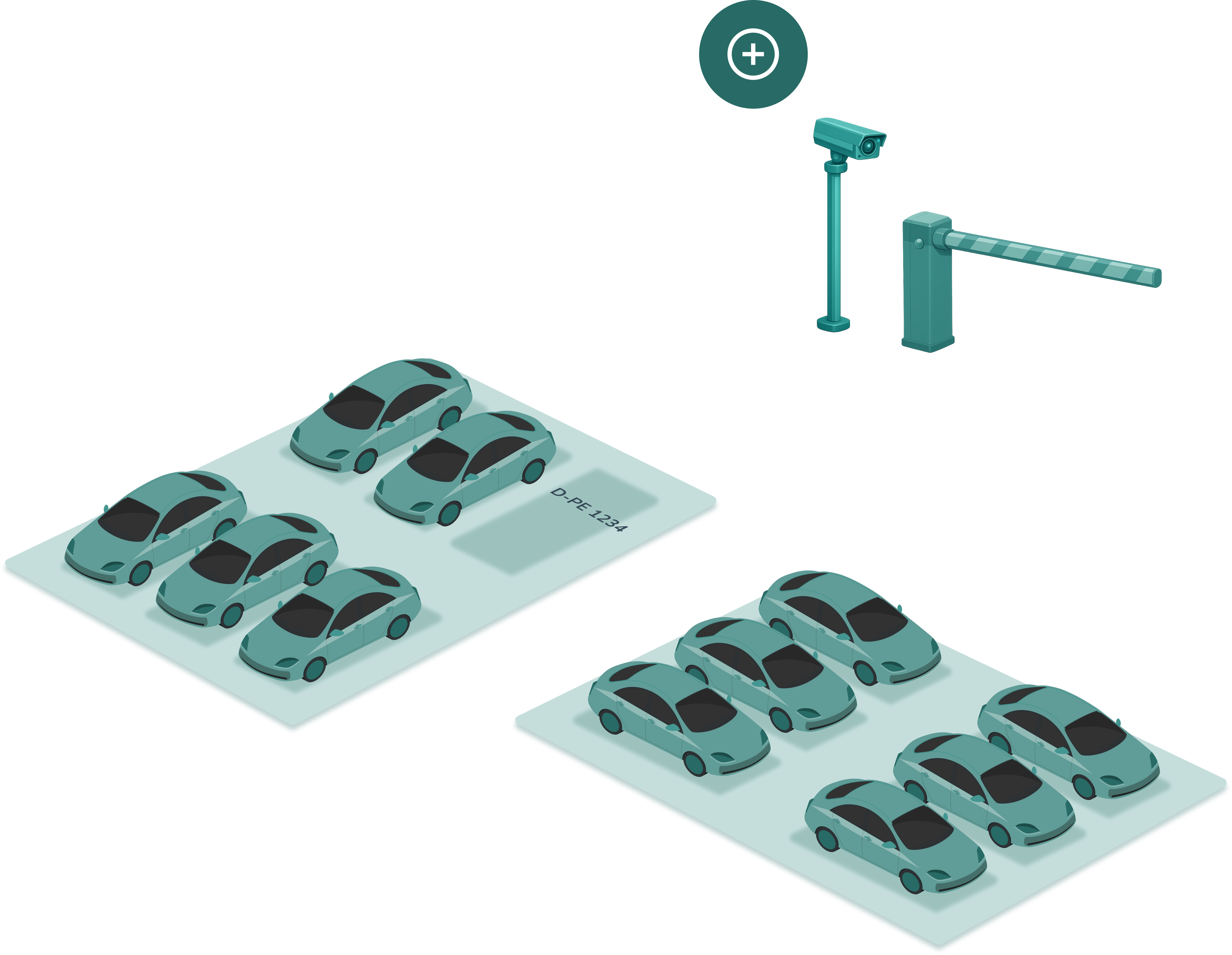 Ein Ausschnitt der ParkEfficient App ist zu sehen, in der der User einen QR Code zur Einfahrt in das Parkhaus hat.