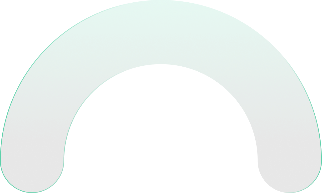 Thick, curved band with a gradient from green at the top to black at the bottom.