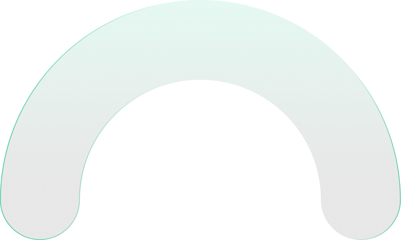 Thick, curved band with a gradient from green at the top to black at the bottom.