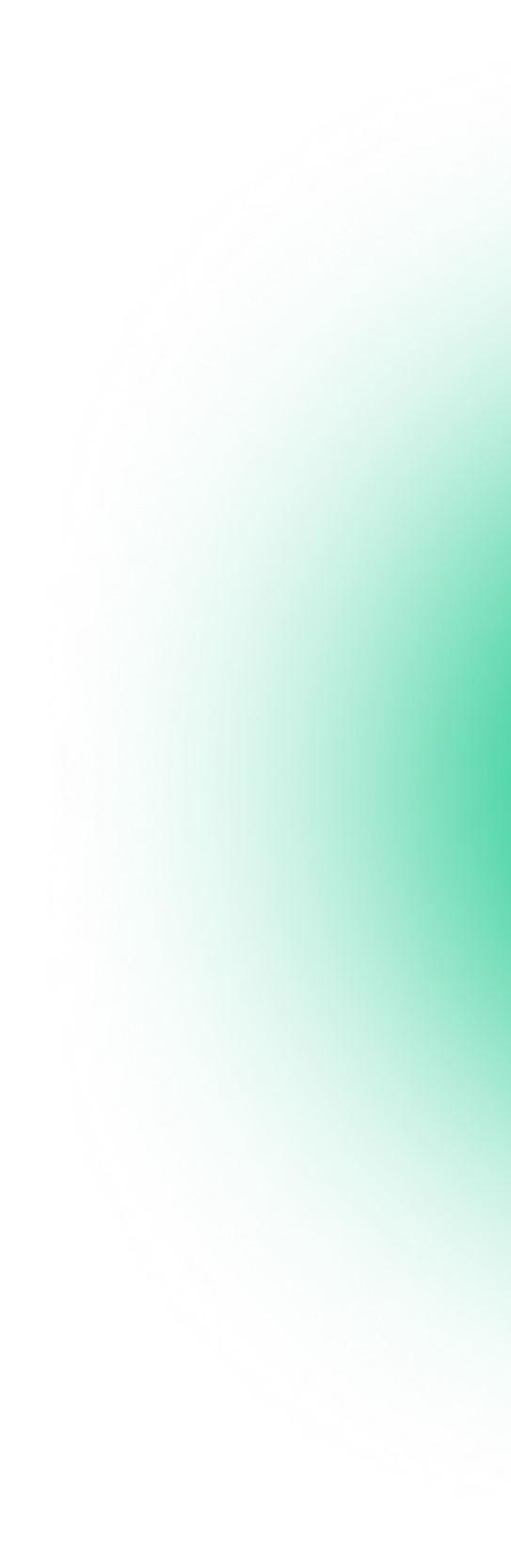 Close-up of a circular green shape with a glowing, multicolored edge on a transparent background.