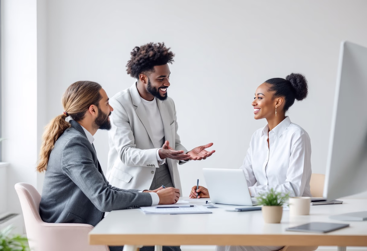 diverse one-on-one consultation