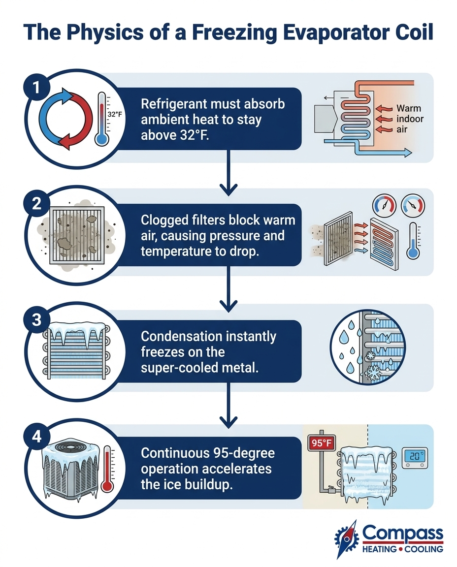 The Physics of a Freezing Evaporator Coil