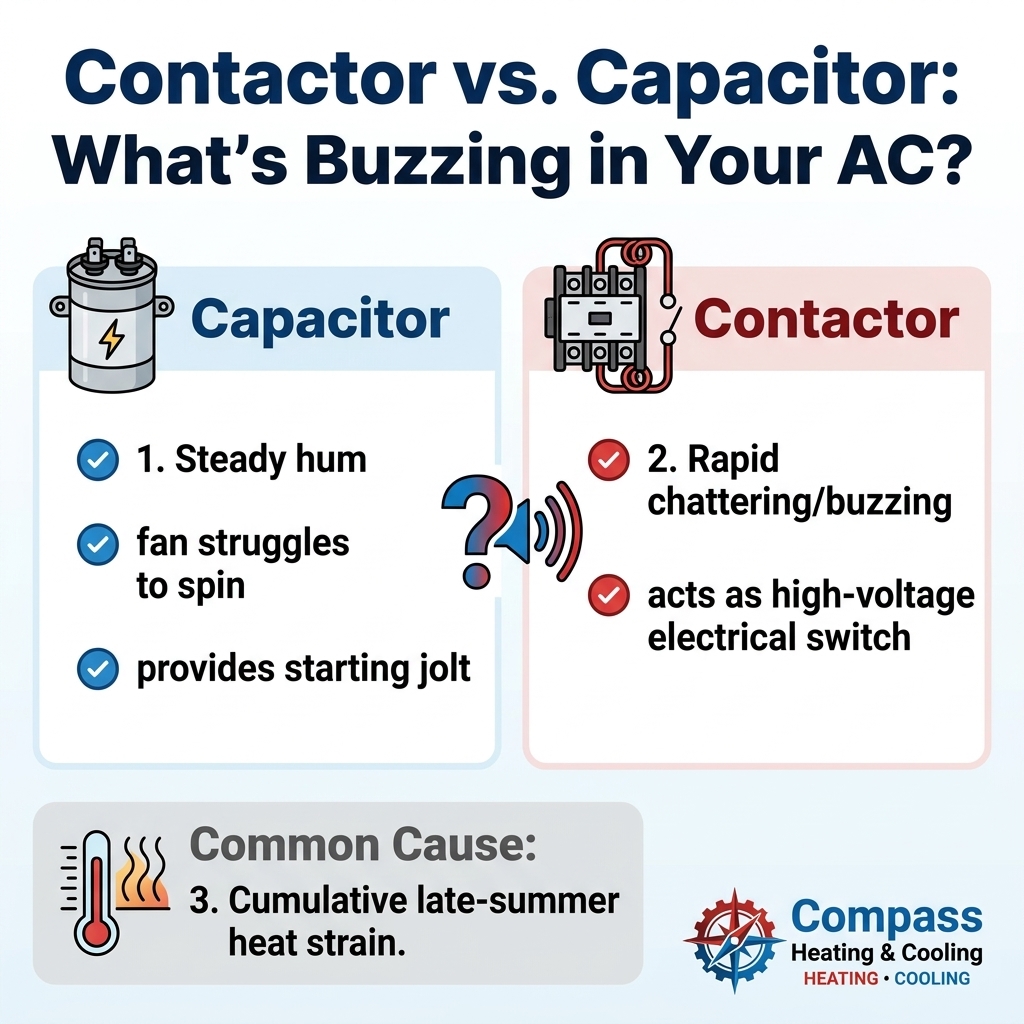 Contactor vs. Capacitor: What's Buzzing in Your AC?