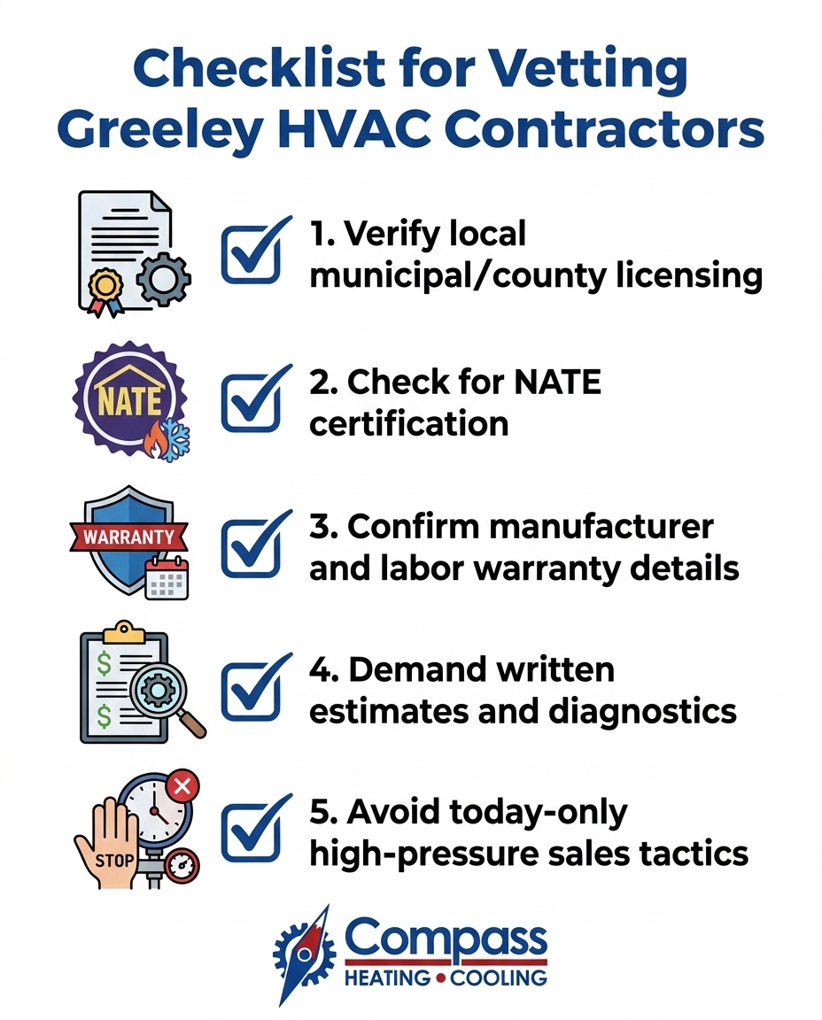 Checklist for Vetting Greeley HVAC Contractors