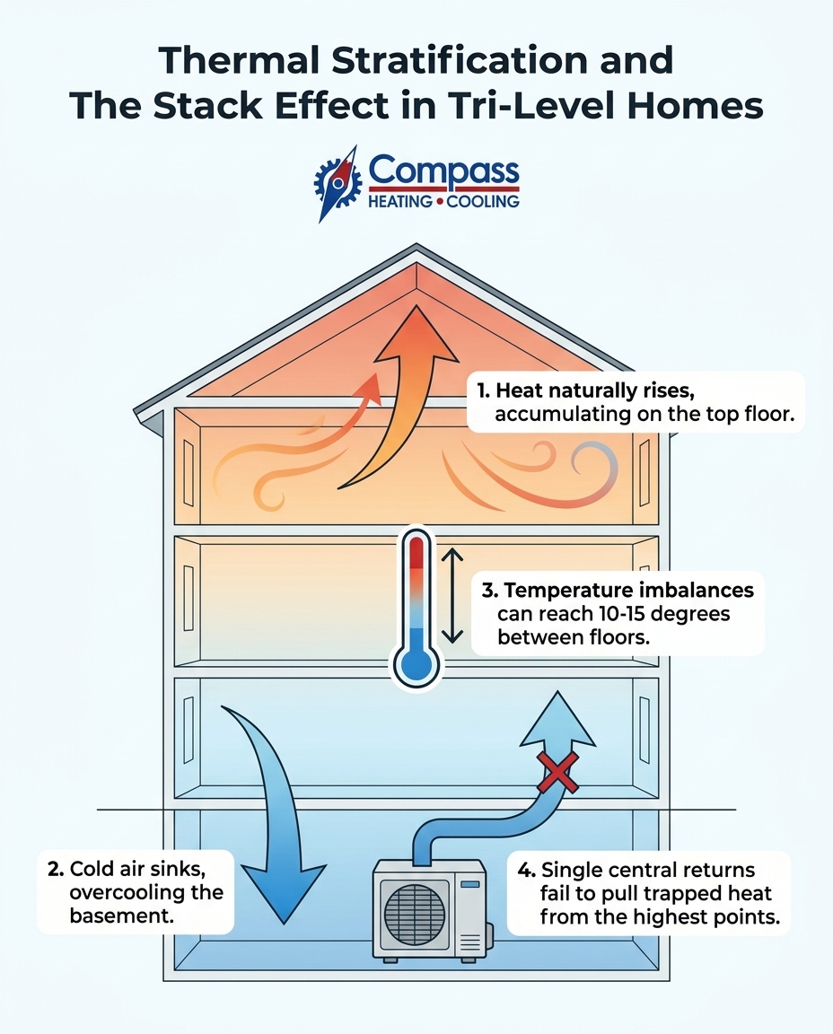 Thermal Stratification and The Stack Effect in Tri-Level Homes