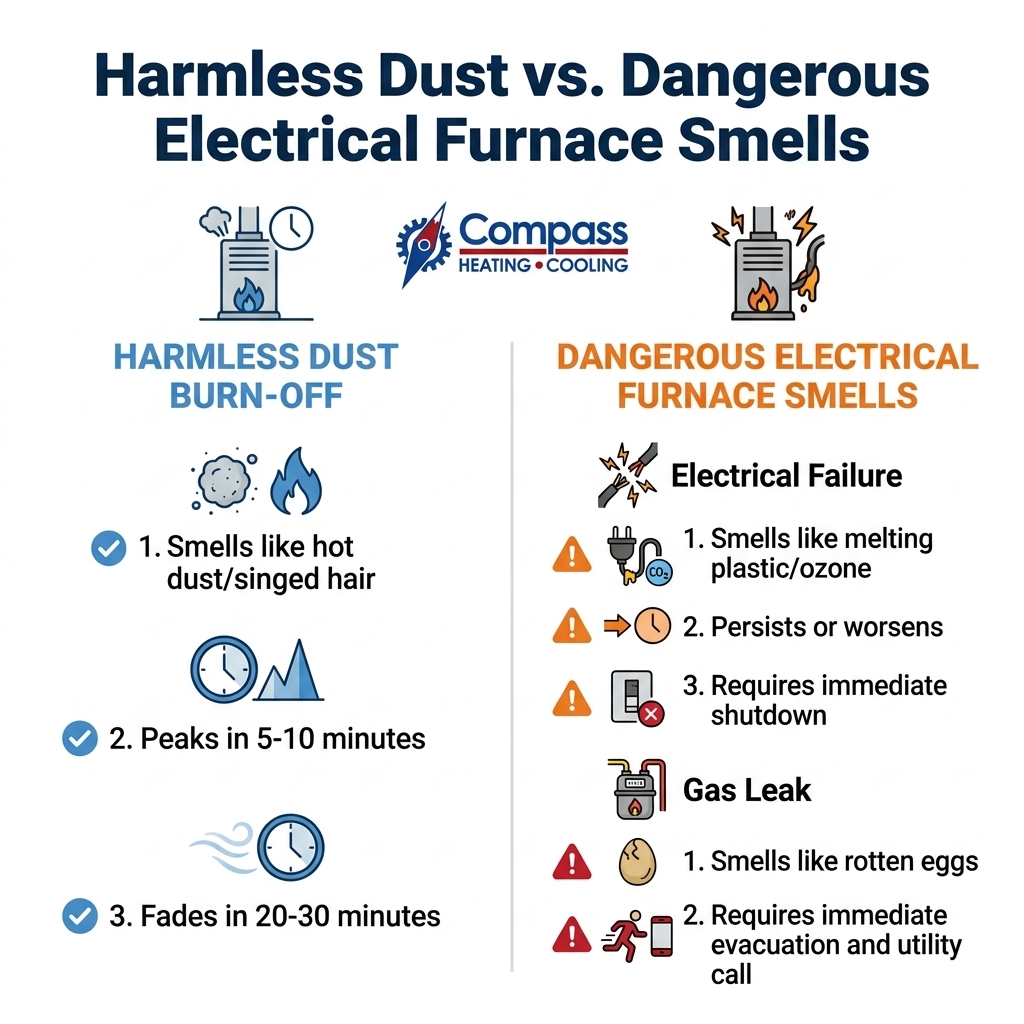 Harmless Dust vs. Dangerous Electrical Furnace Smells