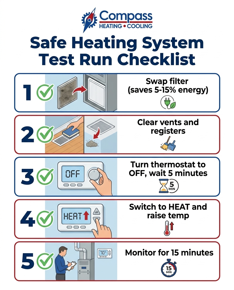 Safe Heating System Test Run Checklist