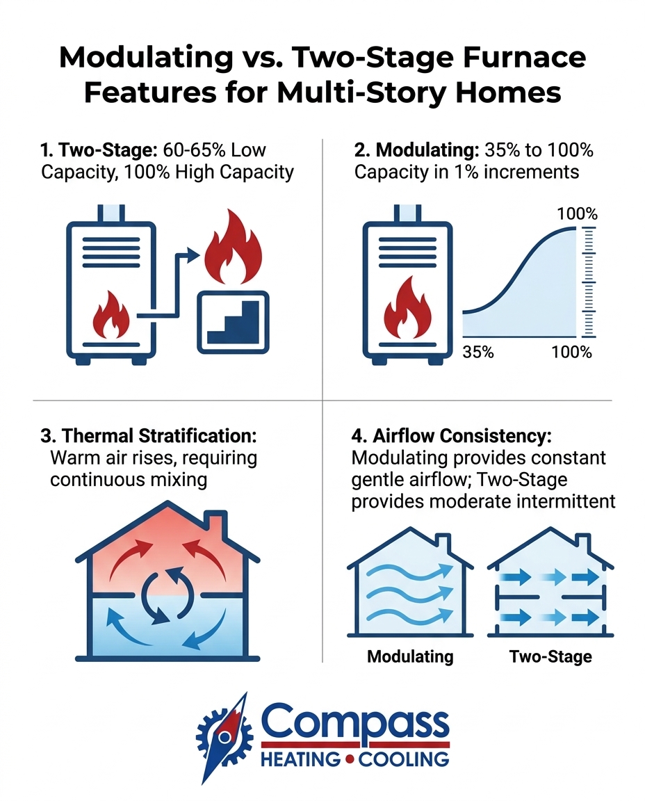 Modulating vs. Two-Stage Furnace Features for Multi-Story Homes