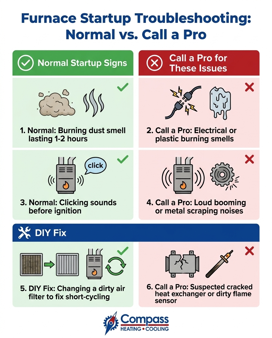 Furnace Startup Troubleshooting: Normal vs. Call a Pro