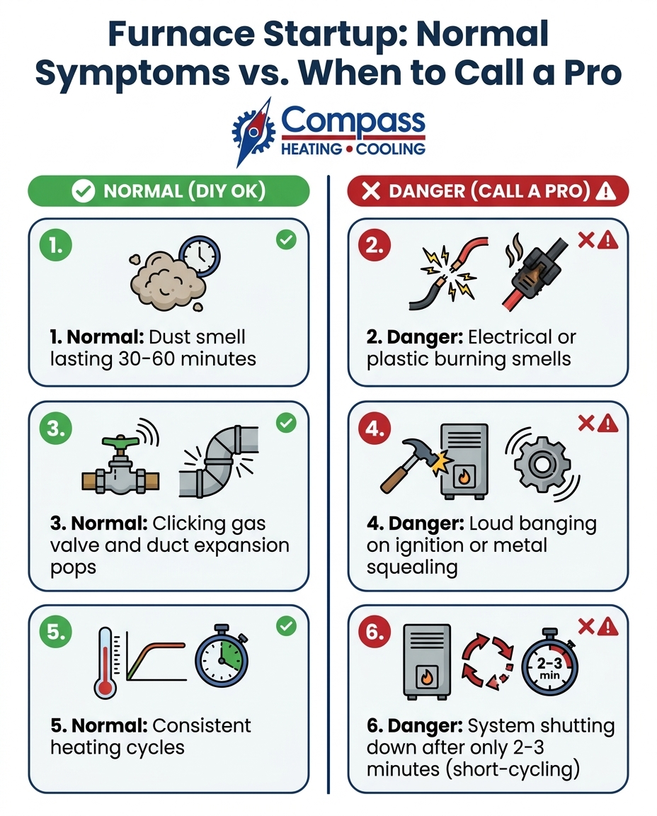 Furnace Startup: Normal Symptoms vs. When to Call a Pro