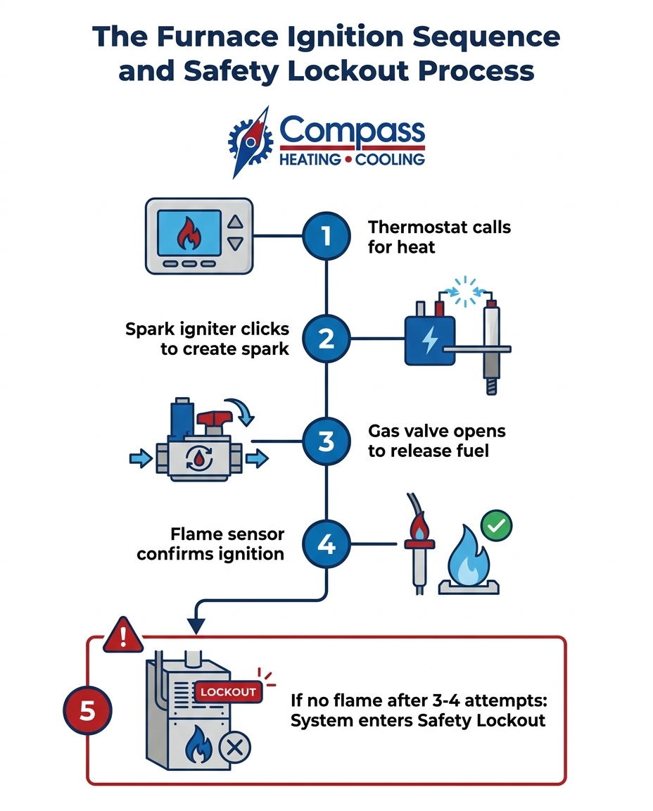 The Furnace Ignition Sequence and Safety Lockout Process