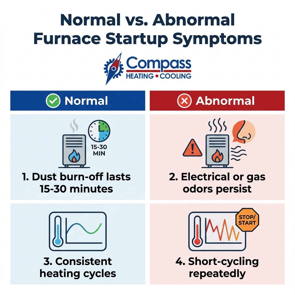 Normal vs. Abnormal Furnace Startup Symptoms